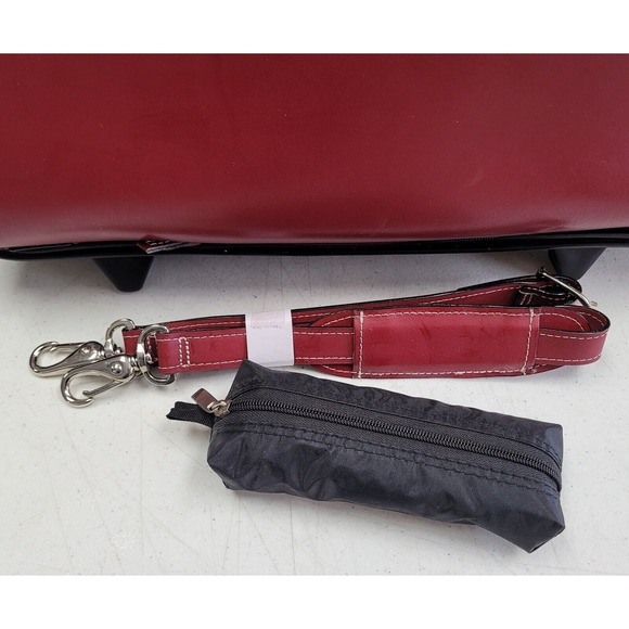 McKLEIN Red Leather Wheeled Business Laptop Computer Case Bag Removable Wheels - Picture 3 of 16